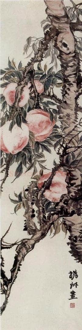 清 赵之谦 《五桃图》 书画作品