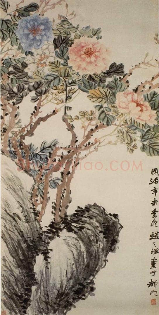 清 赵之谦 《牡丹图》 书画作品