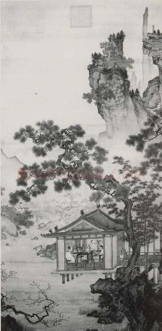 南宋 刘松年 《溪亭客话图》 书画作品