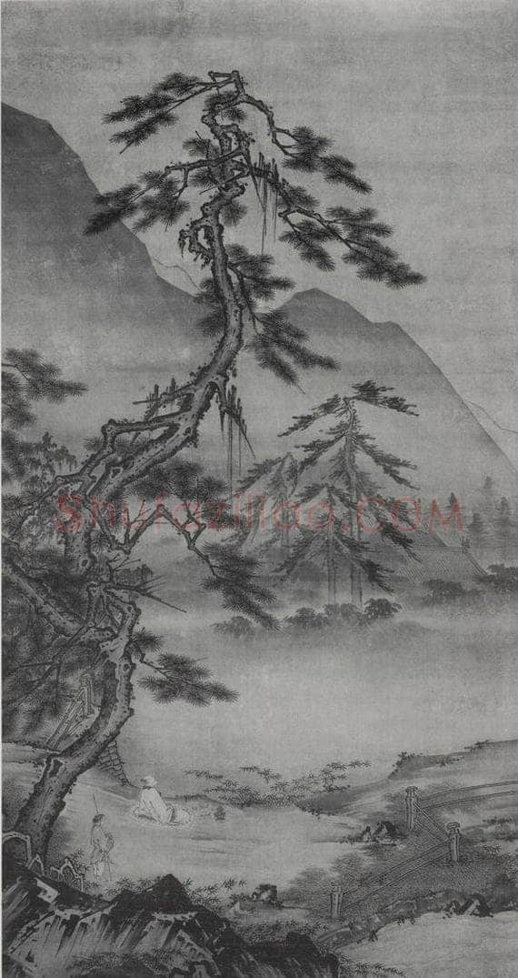 南宋 马远 《松涧吟月图》 书画作品