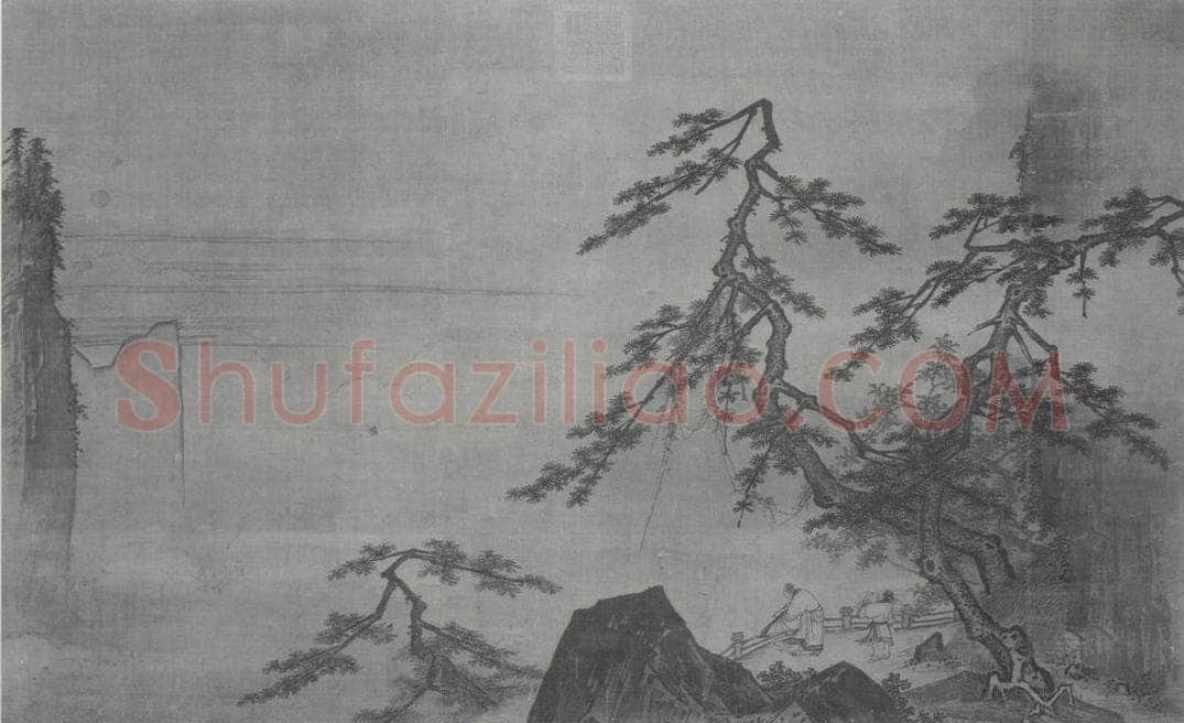 南宋 马远 《山水人物画卷》 书画作品
