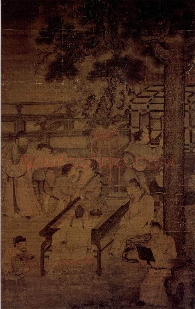 南宋 刘松年 唐五学士图 书画作品