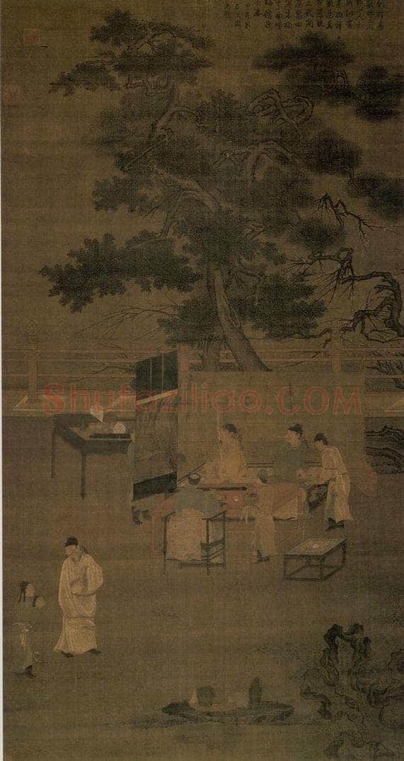 南宋 刘松年 《围炉博古图》 书画作品