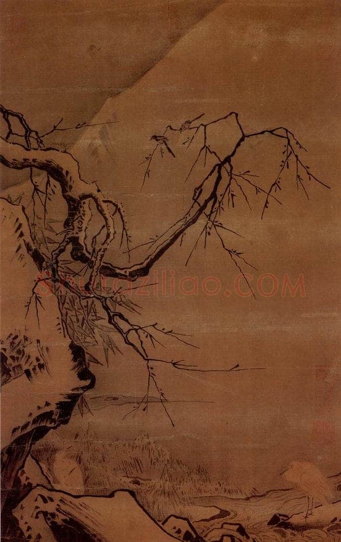 南宋 马远 《雪滩双鹭图》 书画作品