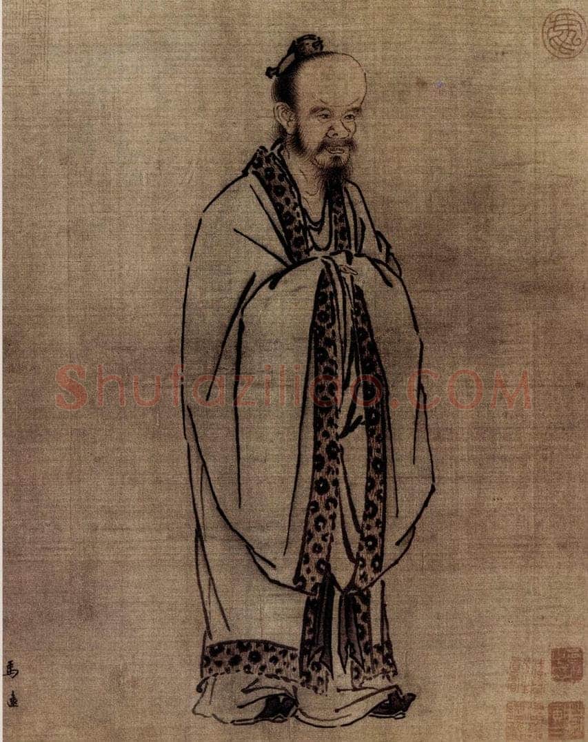 南宋 马远 《孔丘像》 书画作品
