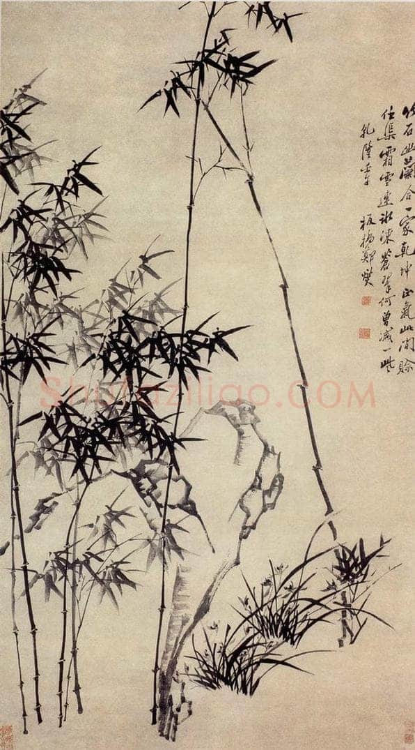 1762 郑燮 竹石图 书画作品