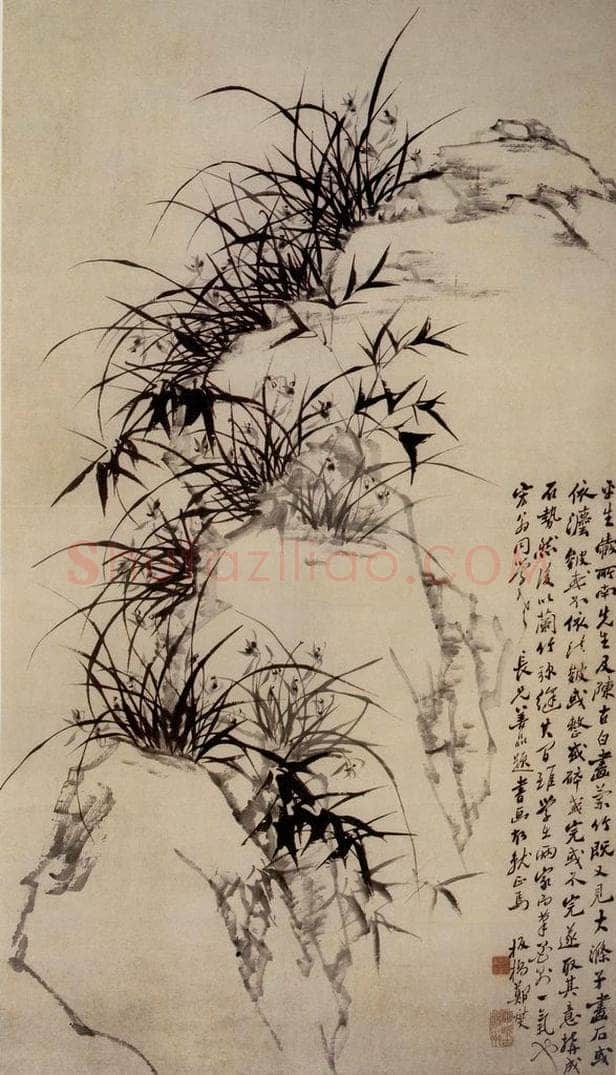郑燮 兰竹石图 书画作品