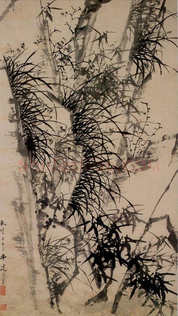 郑燮 兰竹荆棘图 书画作品
