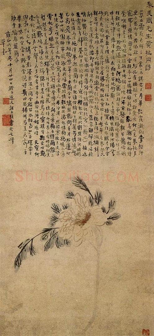 1728年 汪士慎 《黄牡丹图》 书画作品