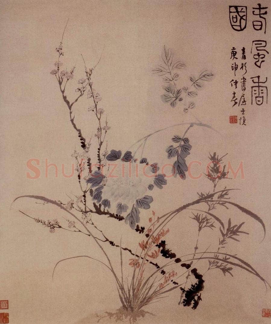 1740年 汪士慎 《春风香国图》 书画作品
