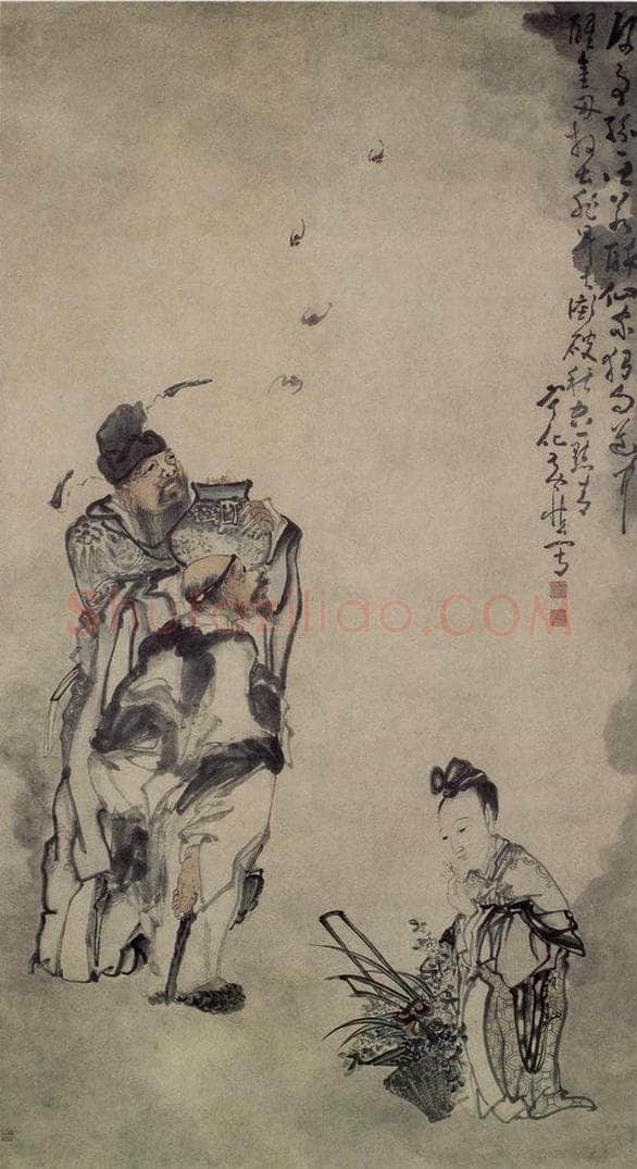 清 黄慎 来蝠图 书画作品