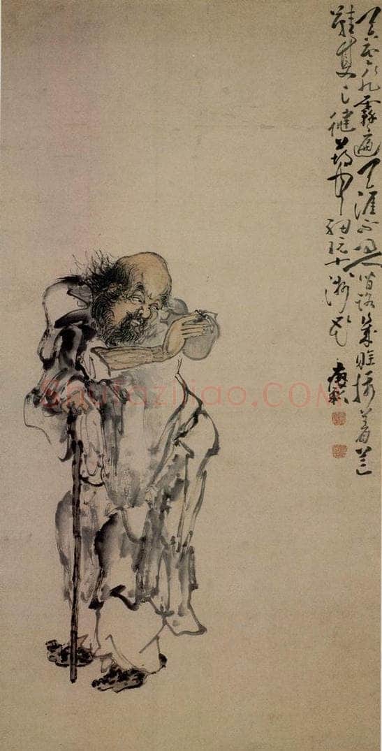 清 黄慎 醉铁拐李图 书画作品