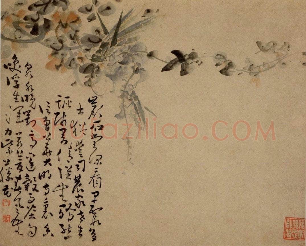 清 黄慎 花鸟草丛册 书画作品