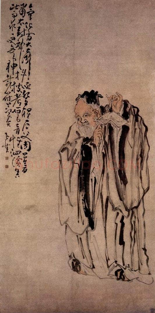清 黄慎 老叟击磐图 书画作品
