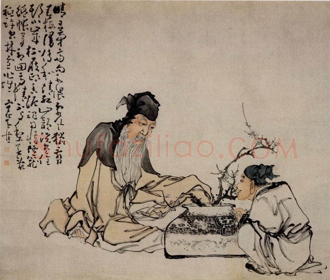 清 黄慎 林和靖爱梅图 书画作品