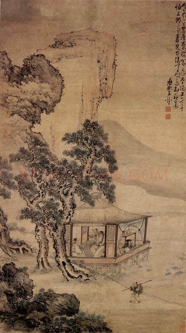清 黄慎 湖亭秋兴图 书画作品