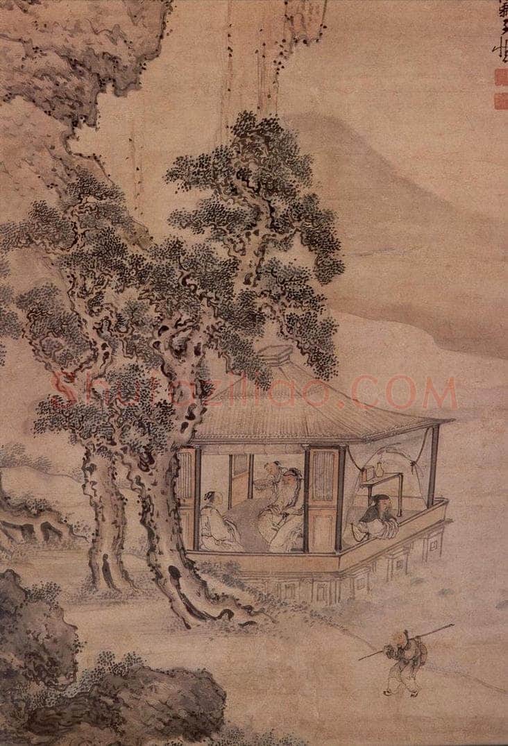 清 黄慎 湖亭秋兴图 书画作品