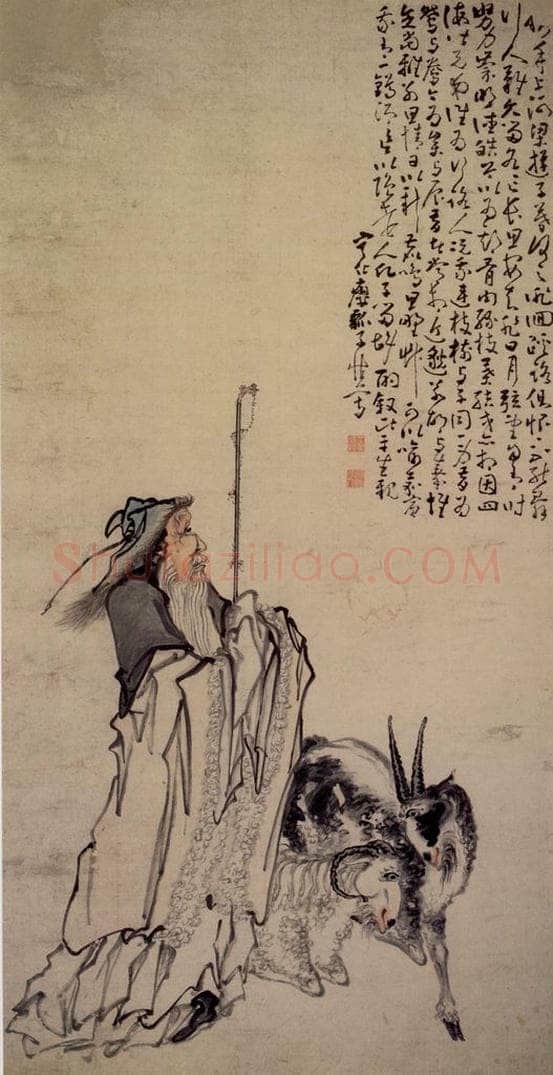 清 黄慎 苏武牧羊图 书画作品