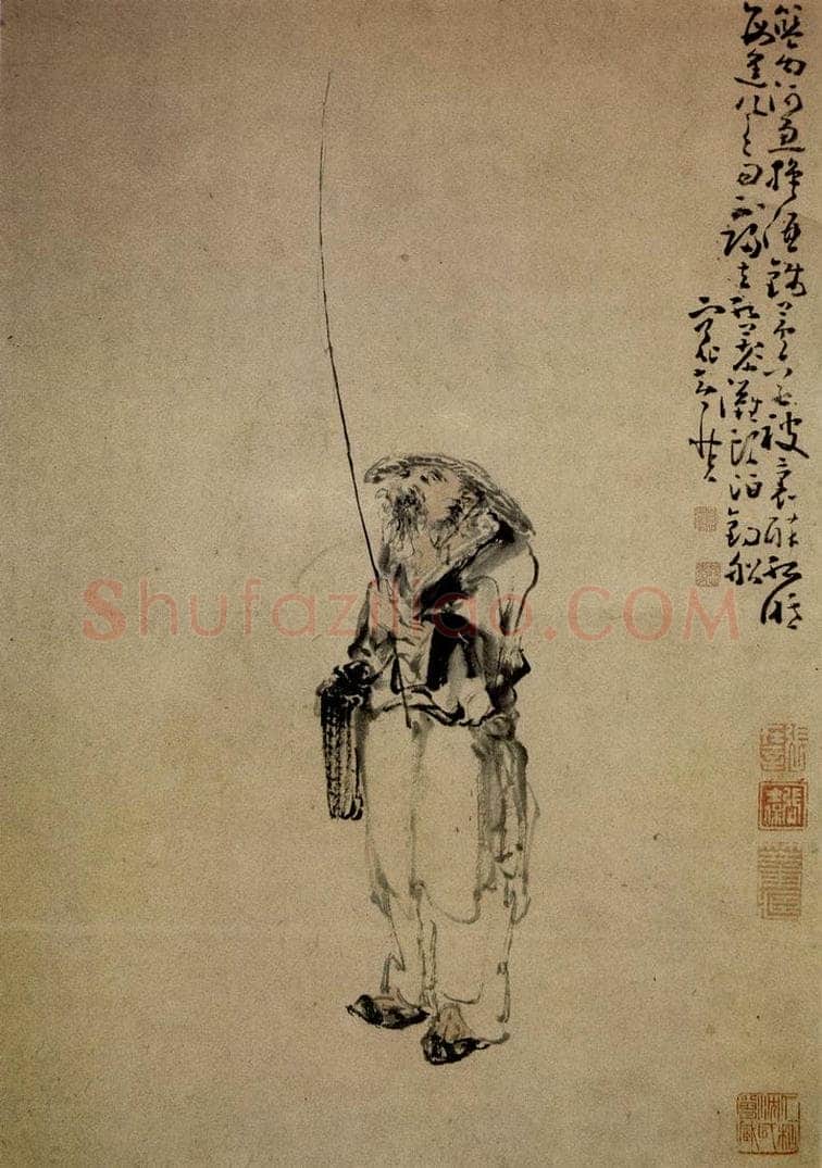 清 黄慎 渔翁图 书画作品