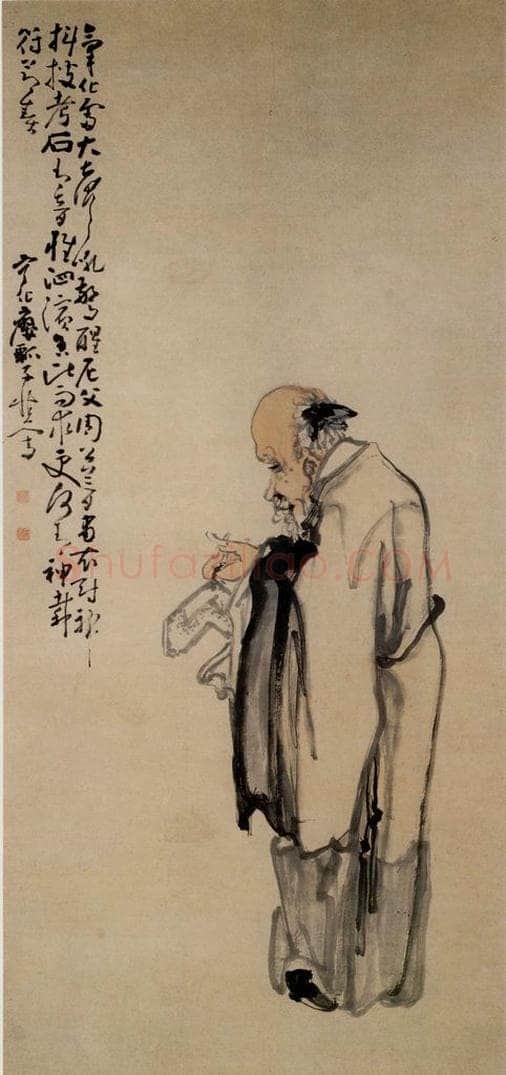清 黄慎 击磐图 书画作品