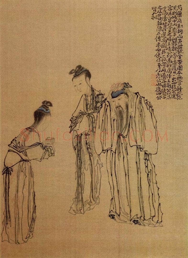 清 黄慎 山水人物册 书画作品