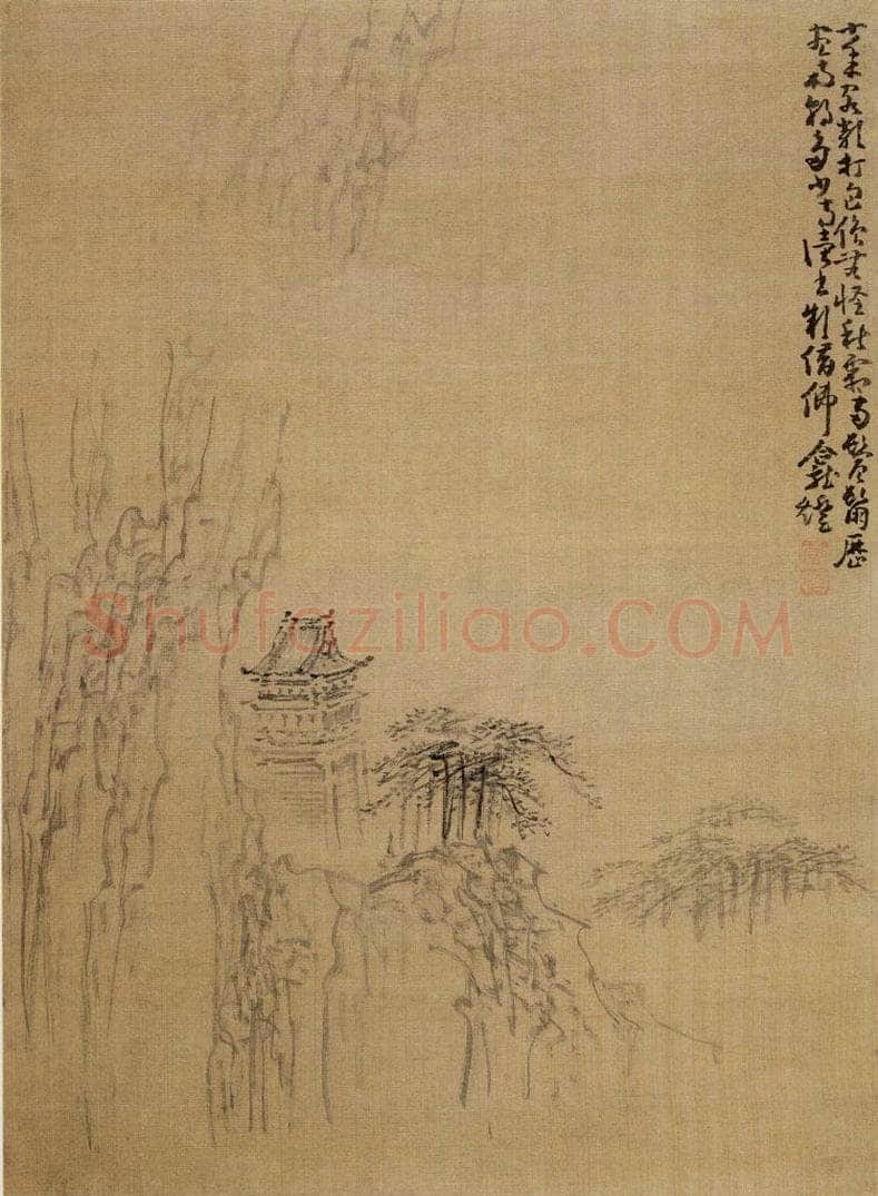 清 黄慎 山水人物册 书画作品