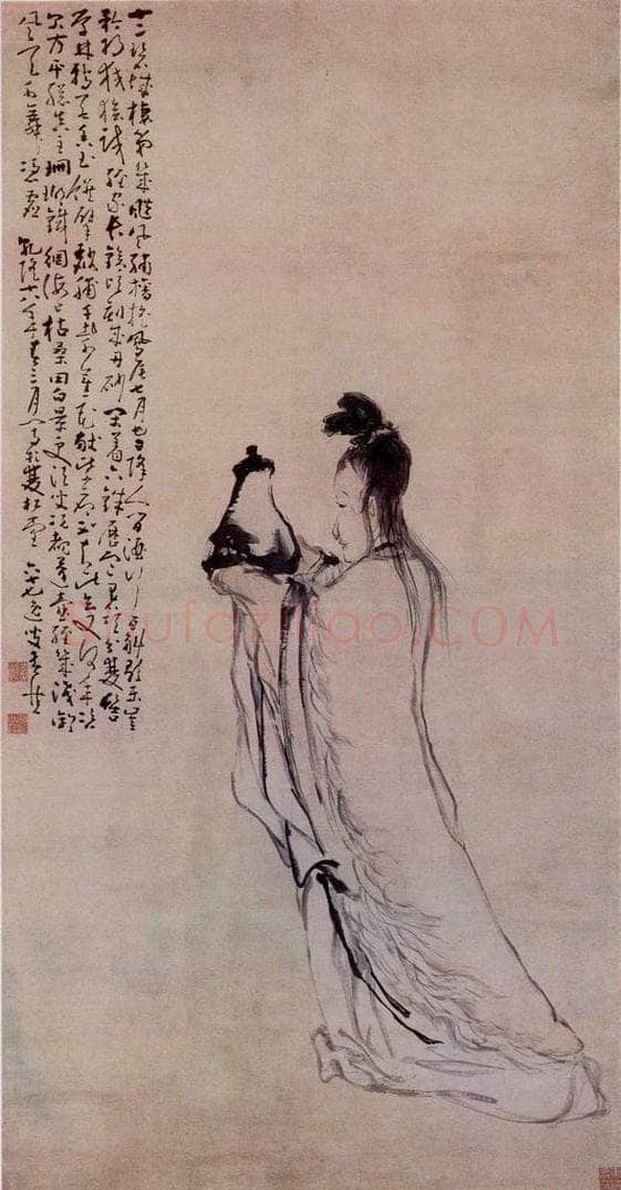 清 黄慎 麻姑进酒图 书画作品