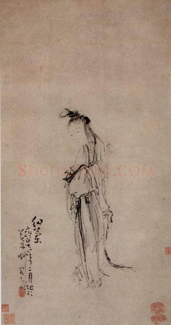 清 黄慎 纫兰图 书画作品