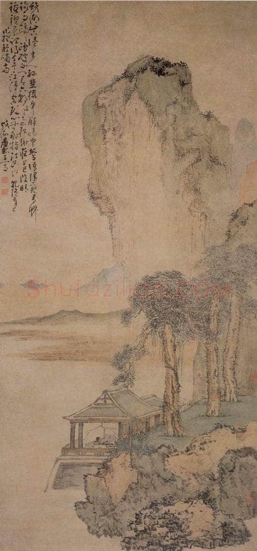 清 黄慎 蛟湖读书图 书画作品