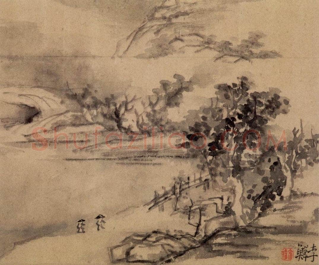 清 李鱓 《山水8开》 书画作品