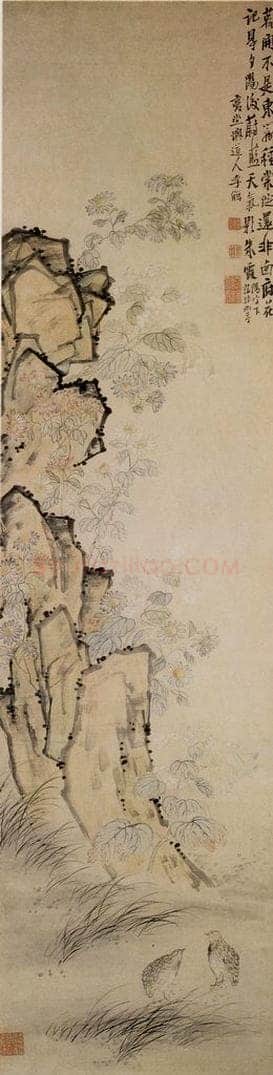 清 李鱓 《花鸟轴》 书画作品