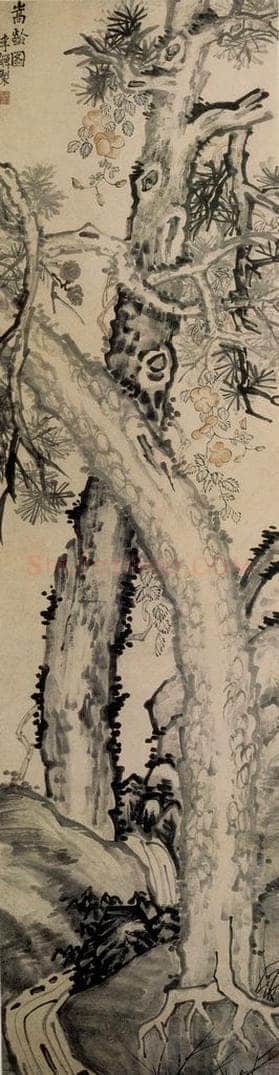 清 李鱓 《松龄图》 书画作品