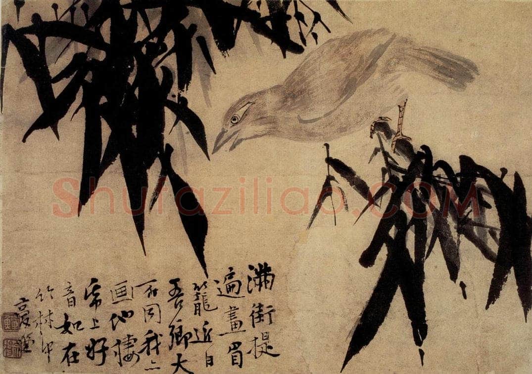 清 李鱓 《花鸟册4开》 书画作品