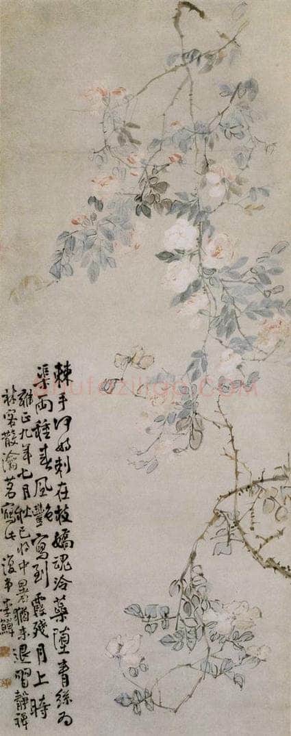 清 李鱓 《蔷薇图》 书画作品