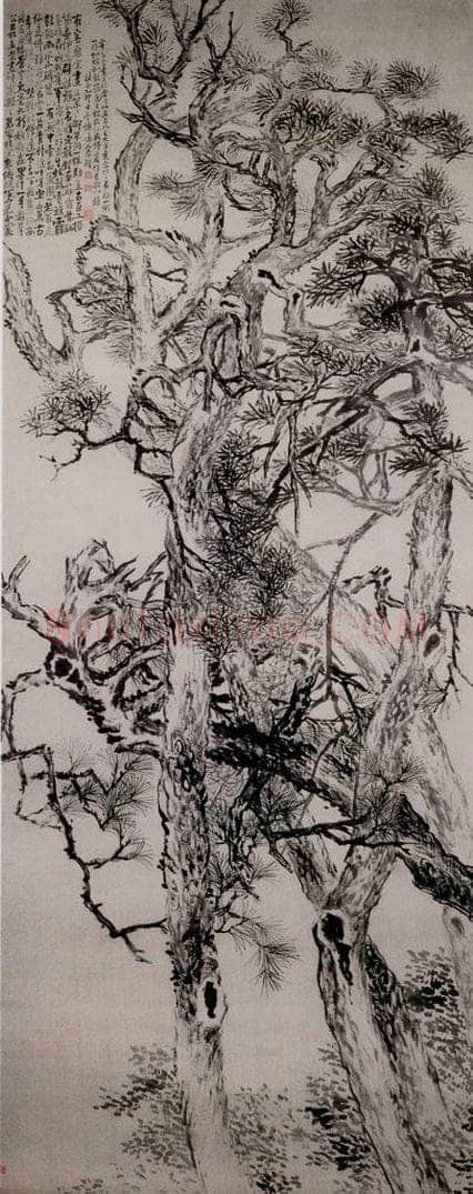 清 李鱓 《五松图》 书画作品