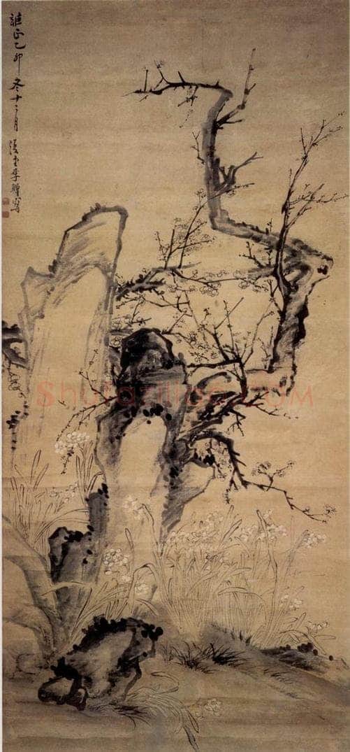 清 李鱓 《三清图》 书画作品