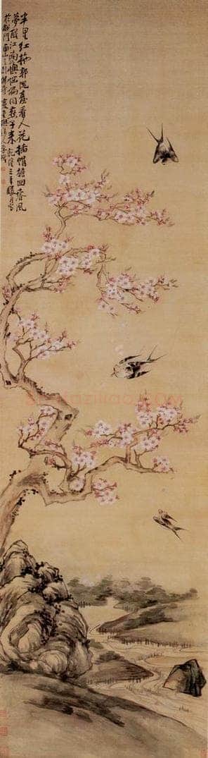 清 李鱓 《花鸟屏》 书画作品