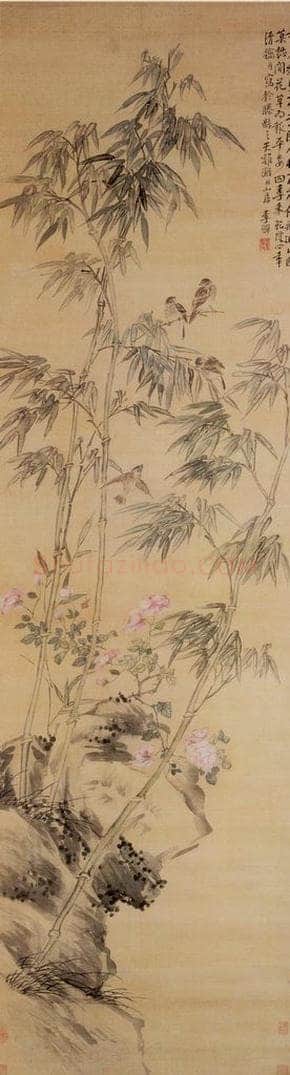 清 李鱓 《花鸟屏》 书画作品