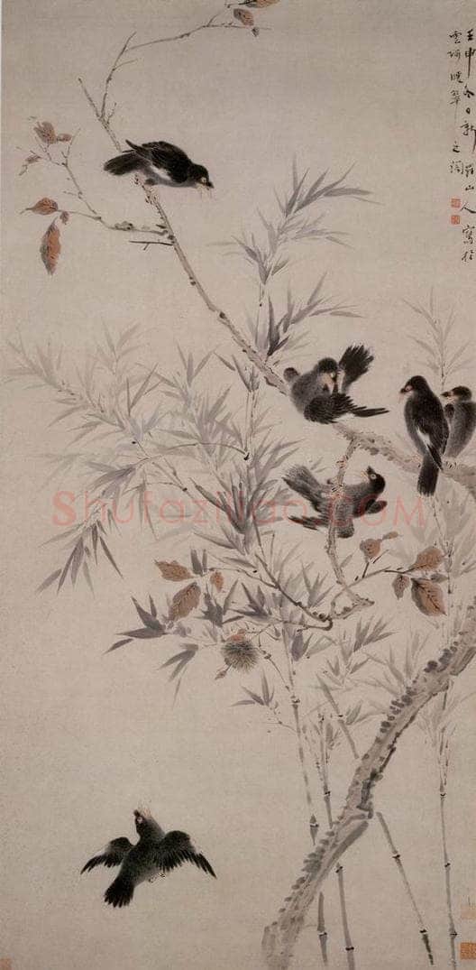 清 华喦 《六鸲鹄图》 书画作品