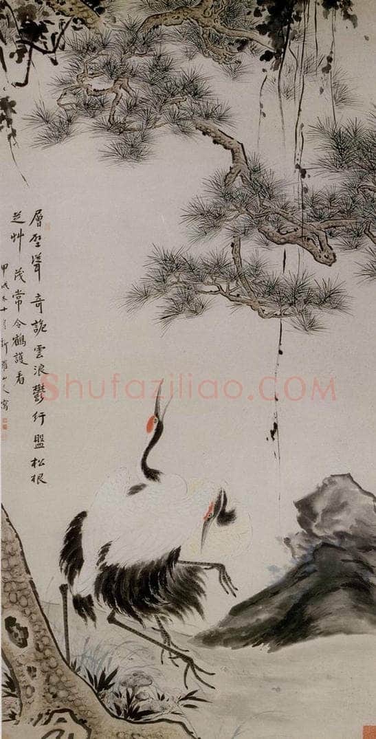 清 华喦 《松鹤图》 书画作品