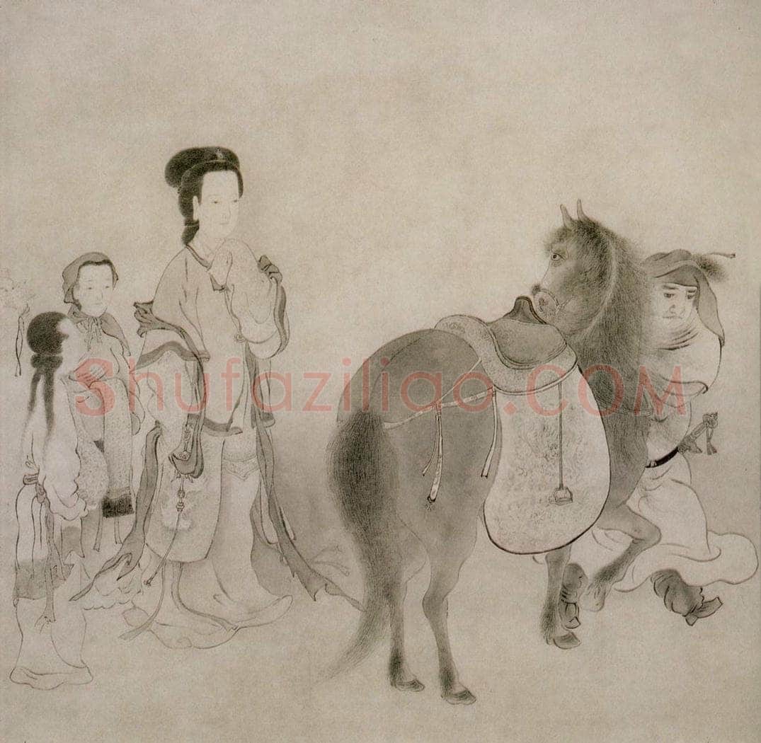 清 华喦 《昭君出塞图》 书画作品