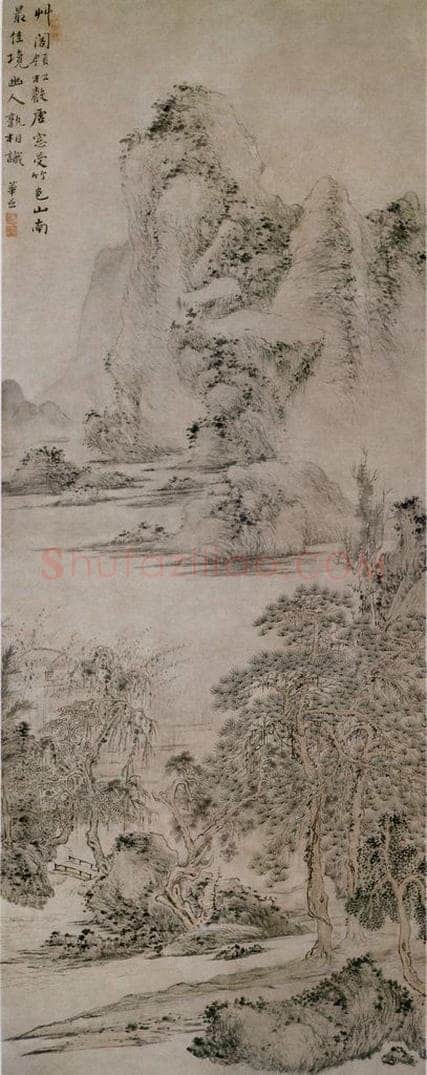 清 华喦 《草阁松声图》 书画作品
