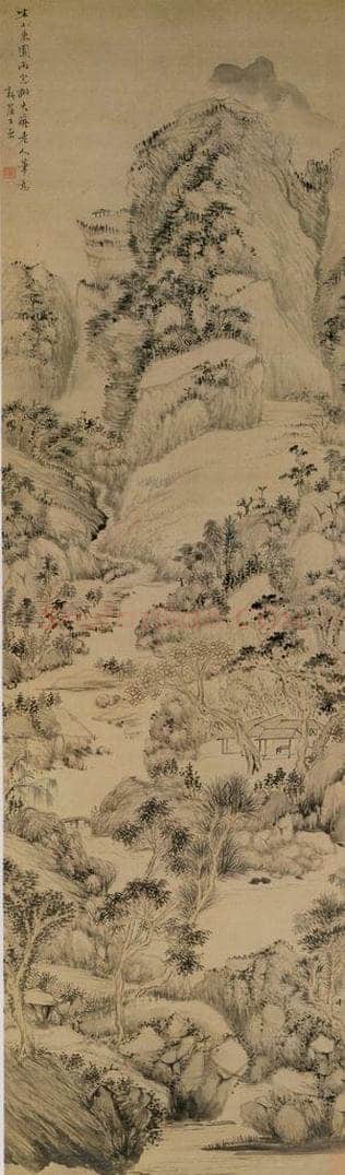 清 华喦 《仿大痴山水》 书画作品