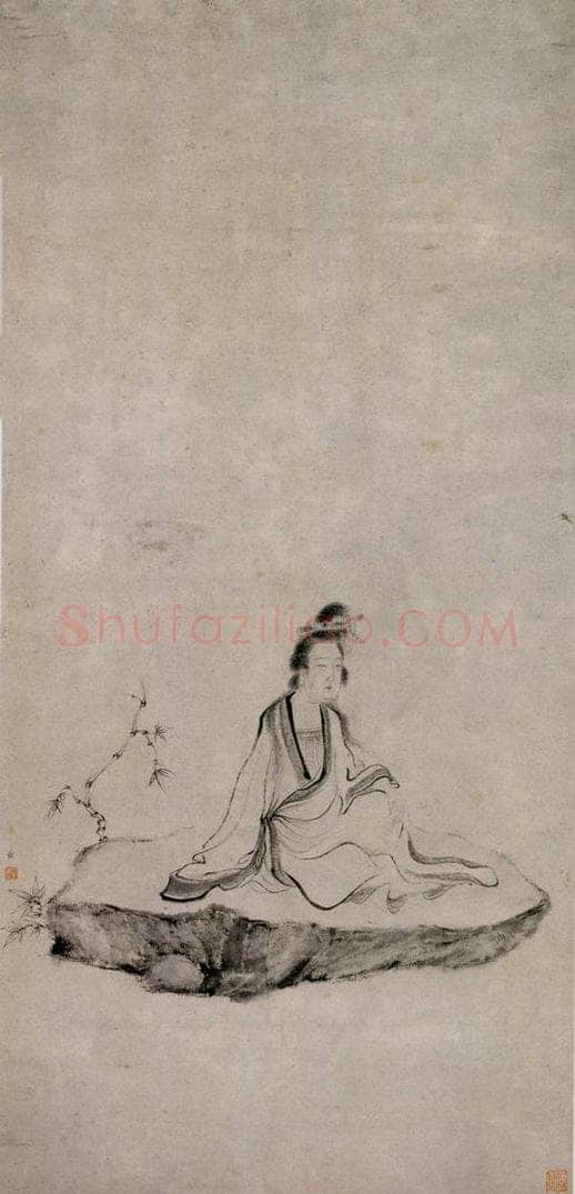 清 华喦 《观音像》 书画作品