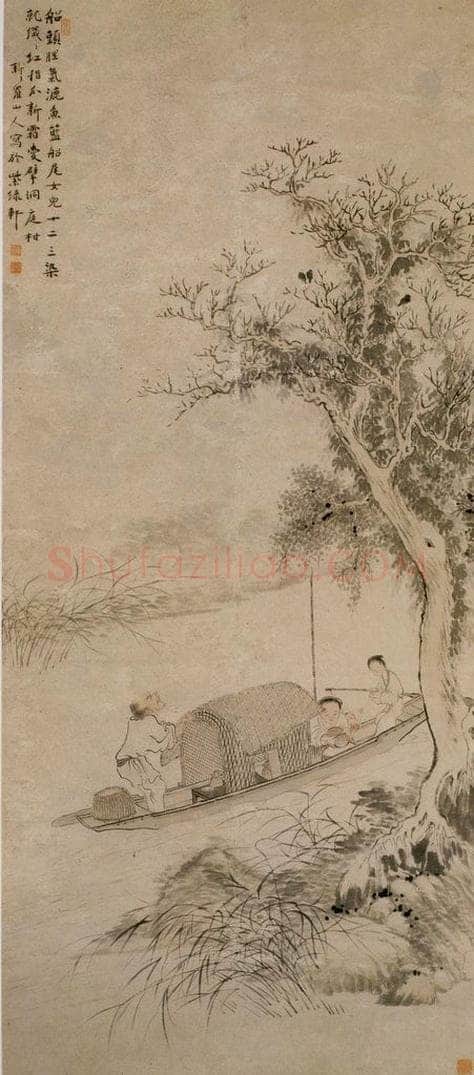 清 华喦 《渔家乐图》 书画作品