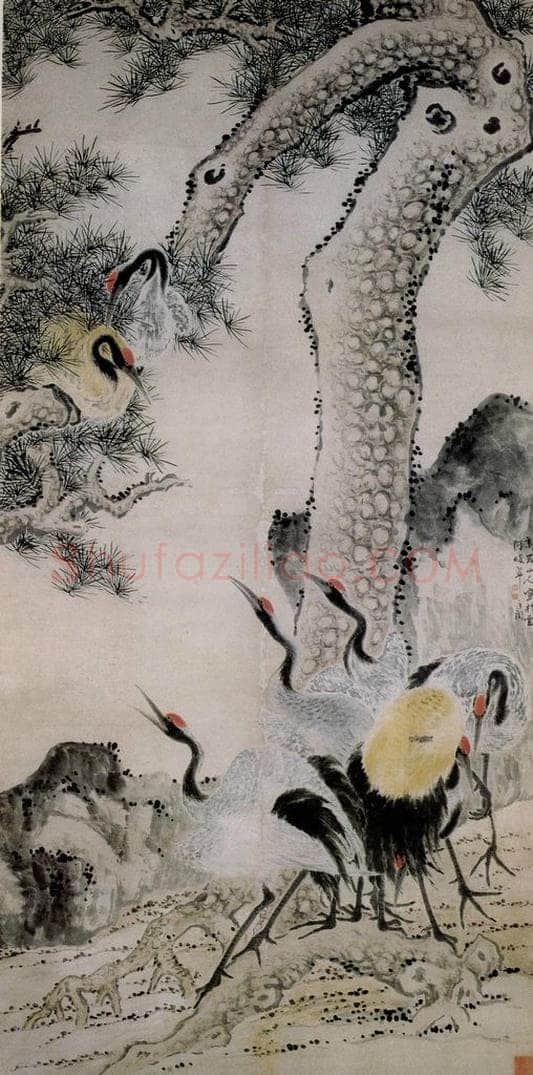 清 华喦 《松鹤图》 书画作品
