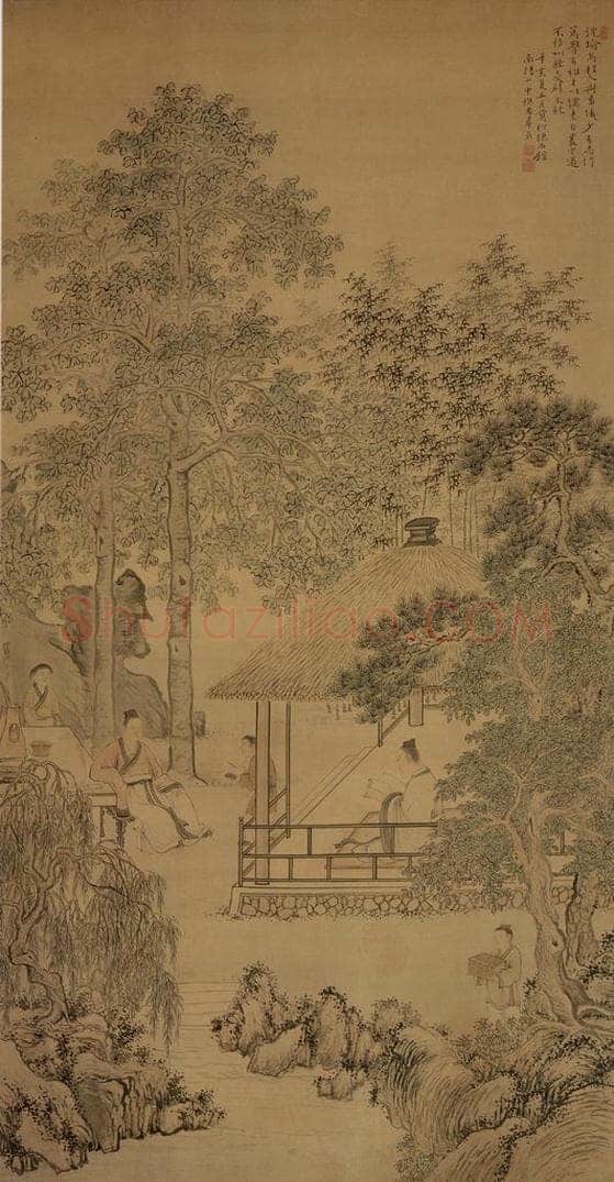 清 华喦 《沈瑜笃学图》 书画作品