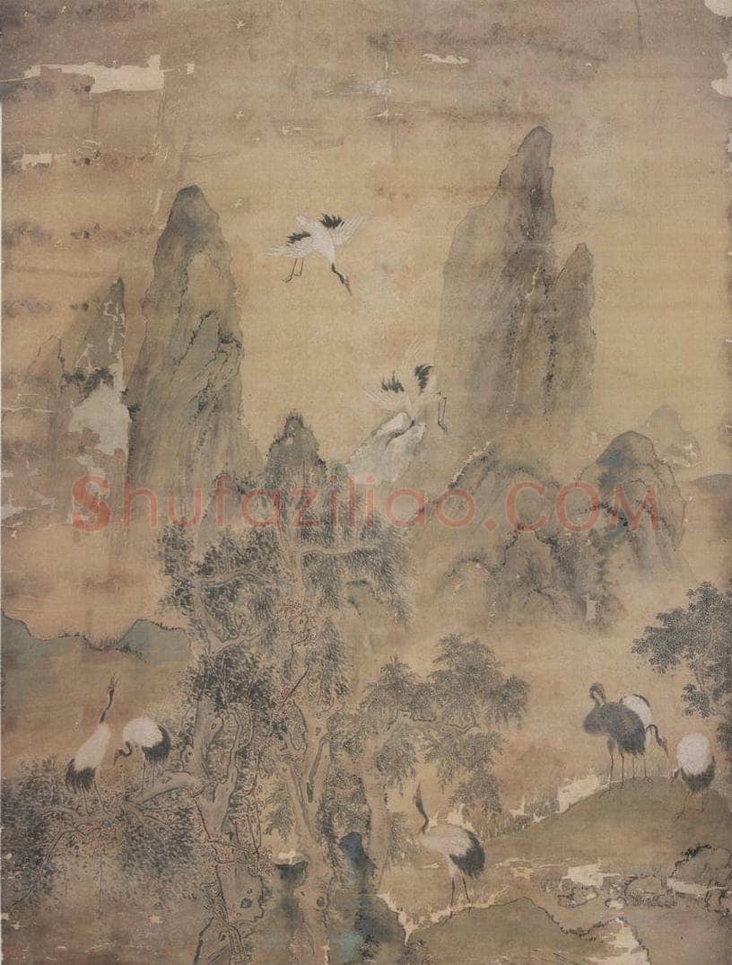清 华喦 《八鹤图》 书画作品