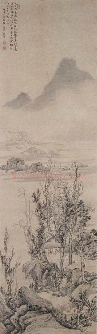 清 华喦 《吟秋图》 书画作品