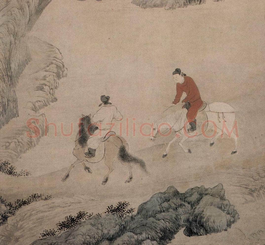 清 华喦 《秋浦并辔图》 书画作品